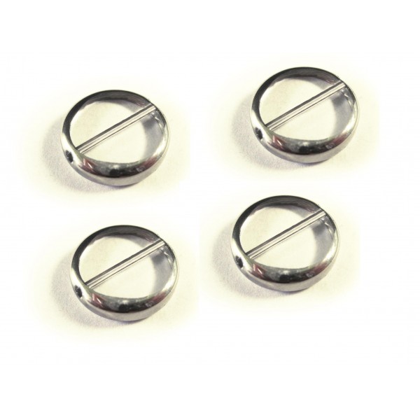 4x Weiss transparente Fensterperle II. WAHL 14mm rund Silberrahmen - Schmuckzubehör - Leisure-Beads DIY