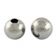 2x Edelstahl Perle 8x7,5mm Loch 3mm Kugel silberfarben Großloch - Edelstahl Schmuckzubehör