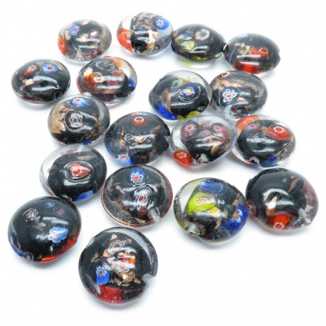 Leisure-Beads - 18 Stück Millefiori Glasperlen 18x19x10mm im Mix - Schmuckzubehör