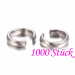 1000x Edelstahl Biegering 8x7mm x 2mm silberfarben - Schmuckzubehör Biegering