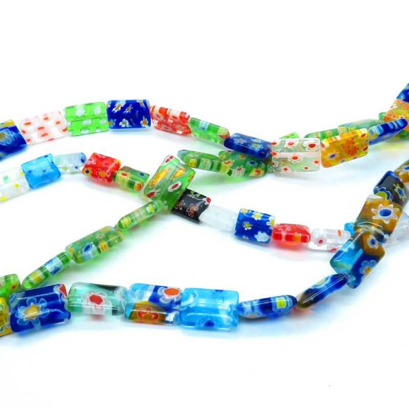 4x Strang bunte Millefiori Perlen MIX 23 - Schmuckzubehör - Leisure-Beads DIY
