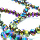 135x vitrail grün lila Glasperlen 2x3mm mit AB-Effekt - Schmuckzubehör