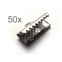 50x silberfarbene Bandklemme 13mm silberfarbene Bandverbinder - Schmuckzubehör