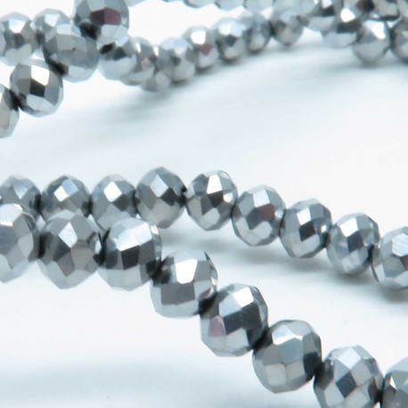 Leisure-Beads - 135x Glasperlen 2x3mm silberfarben - Schmuckzubehör
