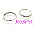 500x Edelstahl Spaltring 8mm Doppelring silberfarben - Schmuckzubehör