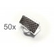 50x Bandklemme 10mm hellsilber platinfarben - Schmuckzubehör Großmengen