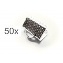 50x Bandklemme 10mm hellsilberfarben Bandverbinder - Schmuckzubehör