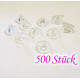500x Silikon Ohrstopper 10x6mm transparent - Schmuckzubehör Ohrringe basteln