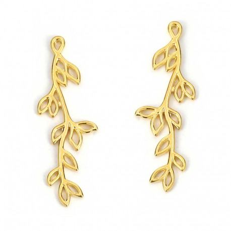 Leisure-Beads - 1x goldfarbener Ast/Zweig 46x16mm Schmuckanhänger - Schmuckzubehör