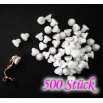 500x weiße Gummi Polster für Ohrclips 6x5mm - Schmuckzubehör