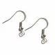 4 Stück Edelstahl Ohrfedern 20x19mm silberfarben mit Stopper - Edelstahl Schmuckzubehör - Leisure-Beads DIY
