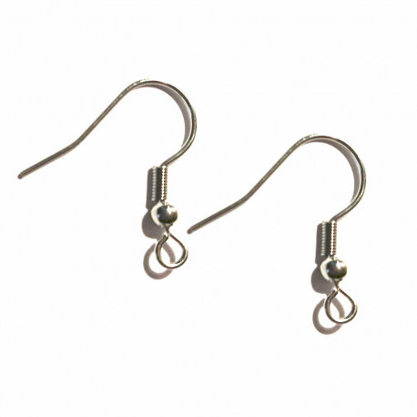 Leisure-Beads - 4 Stück Edelstahl Ohrfedern 20x19mm silberfarben mit Stopper - Schmuckzubehör