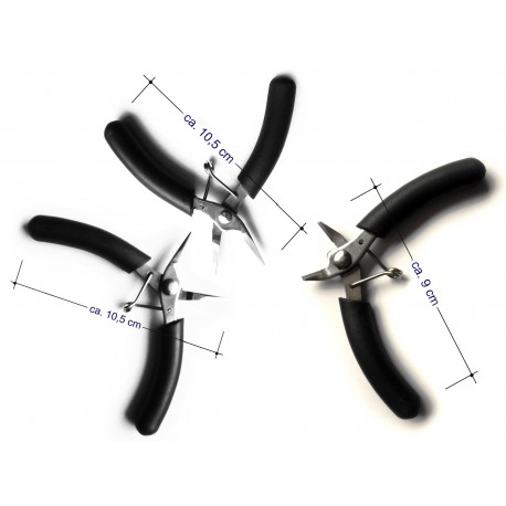 Leisure-Beads - Schmuck Zangen Set mit Rundzange, Seitenschneider und Flachzange - Schmuckzubehör Set Schmuckwerkzeug