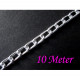 10m silberfarbene Alukette 6x3.5mm Gliederkette - Schmuckzubehör