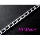 10m silberfarbene Alukette 6x3.5mm Gliederkette - Schmuckzubehör - Leisure-Beads DIY