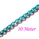 10m blaue Kette aus Aluminium 6x3.5mm azurblaue Gliederkette - Schmuckzubehör Gliederkette