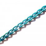 1m blaue Aluminium Kette 6x3.5mm Gliederkette - Schmuckzubehör