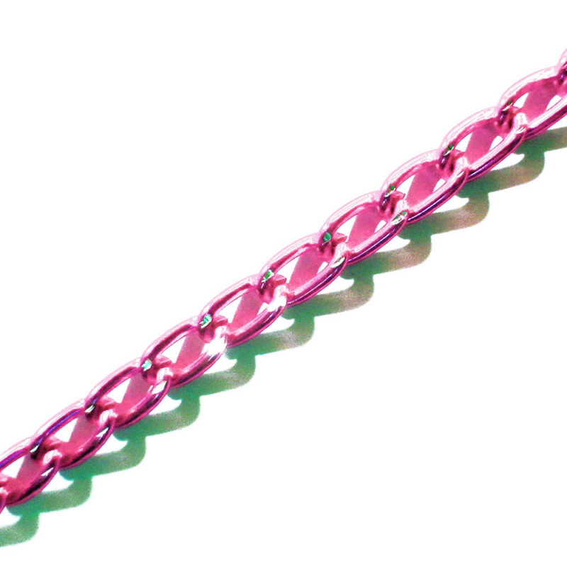 50cm pink Aluminium Kette 6x3,5mm Gliederkette - pink Schmuckzubehör