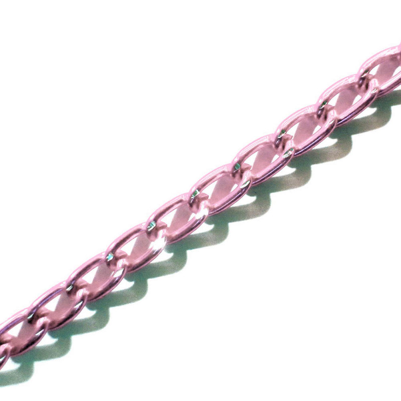 1m rosa Kette aus Aluminium 6x3.5mm rosa Gliederkette - rosa Schmuckzubehör