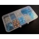 Box mit türkis goldfarben silber Perlenmix aus Acrylperlen - Schmuckzubehör Set