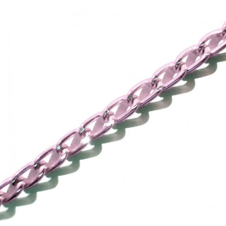 Leisure-Beads - 1m fliederfarbene Aluminium Kette 6x3.5mm lila Gliederkette - Schmuckzubehör