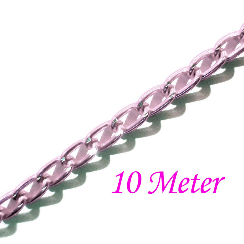 10m fliederfarbene Aluminium Kette 6x3.5mm lila Gliederkette - Schmuckzubehör - Leisure-Beads DIY