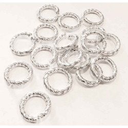 Leisure-Beads - 20x hellsilberfarben Biegering 15mm x 2mm Aluminium rund - Schmuckzubehör Biegering