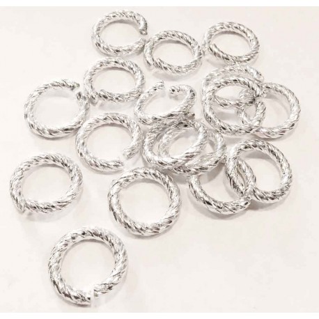 Leisure-Beads - 20x hellsilberfarben Biegering 15mm x 2mm Aluminium rund - Schmuckzubehör Biegering