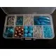 Box mit türkis goldfarben silber Perlenmix aus Acrylperlen - Schmuckzubehör Set - Leisure-Beads DIY
