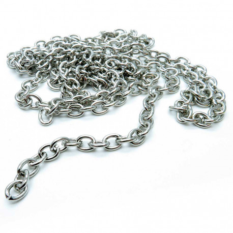 Leisure-Beads - 1m silberfarbene Gliederkette 4,5x6mm - Schmuckzubehör