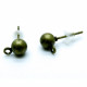 2x bronzefarben Ohrstecker mit Öse 16x7,5x5mm - Schmuckzubehör Ohrringe