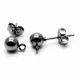 2x gunmetal Ohrstecker 16x7,5mm mit Öse Kugel 5mm - Schmuckzubehör Ohrringe basteln - Leisure-Beads DIY