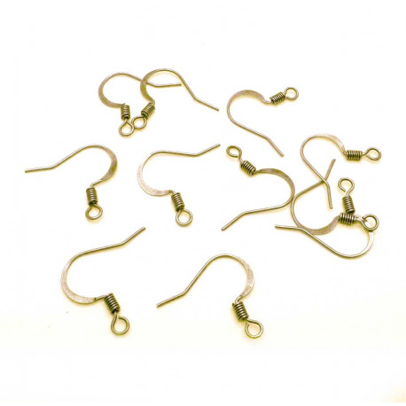 Leisure-Beads - 10x bronzefarben Ohrfedern 17x15,5mm Ohrhaken mit Stopper - Schmuckzubehör Ohrringe
