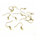 10x bronzefarben Ohrfedern 17x15,5mm Ohrhaken mit Stopper - Schmuckzubehör Ohrringe
