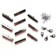 10 gunmetal Bandklemmen 30mm + 5 Karabiner + 10 Biegeringe als Schmuckzubehör Set für Halsband - gunmetal Schmuckzubehör Set