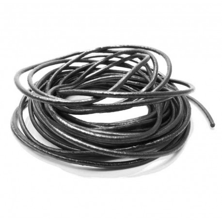Leisure-Beads - 5m petrolschwarze Lederschnur 2mm Perlglanz Lederband - Schmuckzubehör Lederband