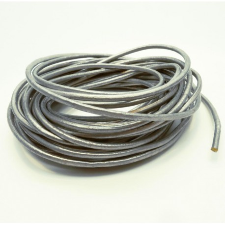 Leisure-Beads - 95cm silberfarben Lederschnur 1,5mm Perlglanz Lederband - Schmuckzubehör Lederband