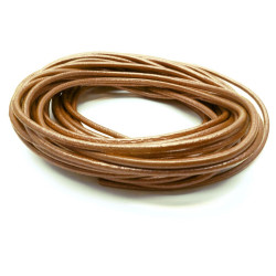 Leisure-Beads - 95cm nougatbraune Lederschnur 1,5mm Perlglanz Lederband - Schmuckzubehör Lederband