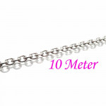 10m Edelstahl Gliederkette 5x3,5mm x 1mm silberfarben - Schmuckzubehör