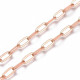 Edelstahl Halskette 9,7x4,2x0,6mm rosegoldfarben Paperclip - Schmuckzubehör