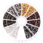 1260x Quetschröhrchen 2mm im Mix Quetschperlen - Schmuckzubehör