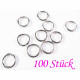 100x versilberter Ring 14mm geschlossen rund in hellsilberfarben Bindering - Schmuckzubehör
