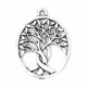 1x ovaler silberfarben Baum Anhänger 31x24mm - Schmuckzubehör