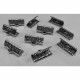 10x silberfarbene Bandklemme 16mm Bandverbinder mit Textur - Schmuckzubehör