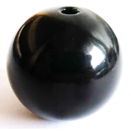 Leisure-Beads - 1x schwarze Acryl Perle 23mm glatt - Schmuckzubehör