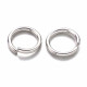 50x silberfarbener Biegering 7mm x 1mm rund Bindering - Schmuckzubehör