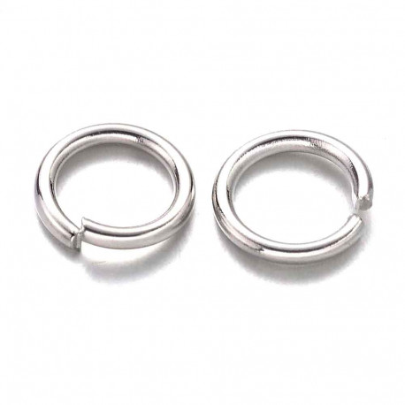 Leisure-Beads - 50x silberfarbener Biegering 7mm x 1mm rund Bindering - Schmuckzubehör