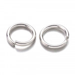 50x silberfarbener Biegering 7mm x 1mm rund Bindering - Schmuckzubehör