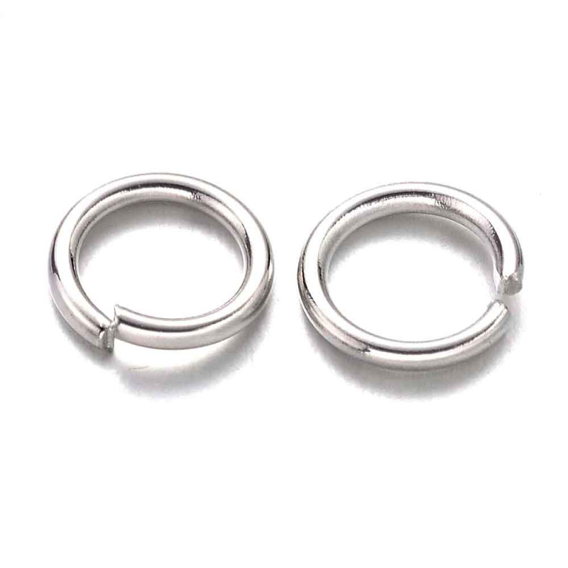 50x silberfarbener Biegering 7mm x 1mm rund Bindering - Schmuckzubehör - Leisure-Beads DIY