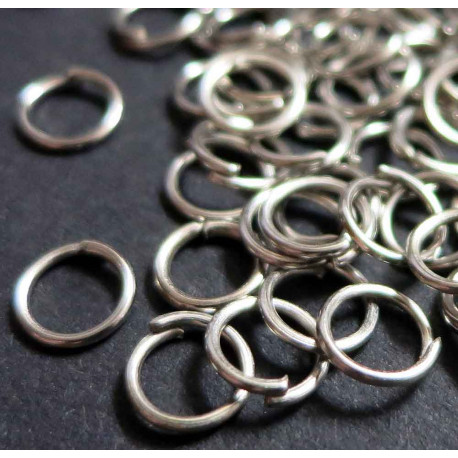 Leisure-Beads - 50x silberfarben Biegering 7mm x 1mm Bindering - Schmuckzubehör